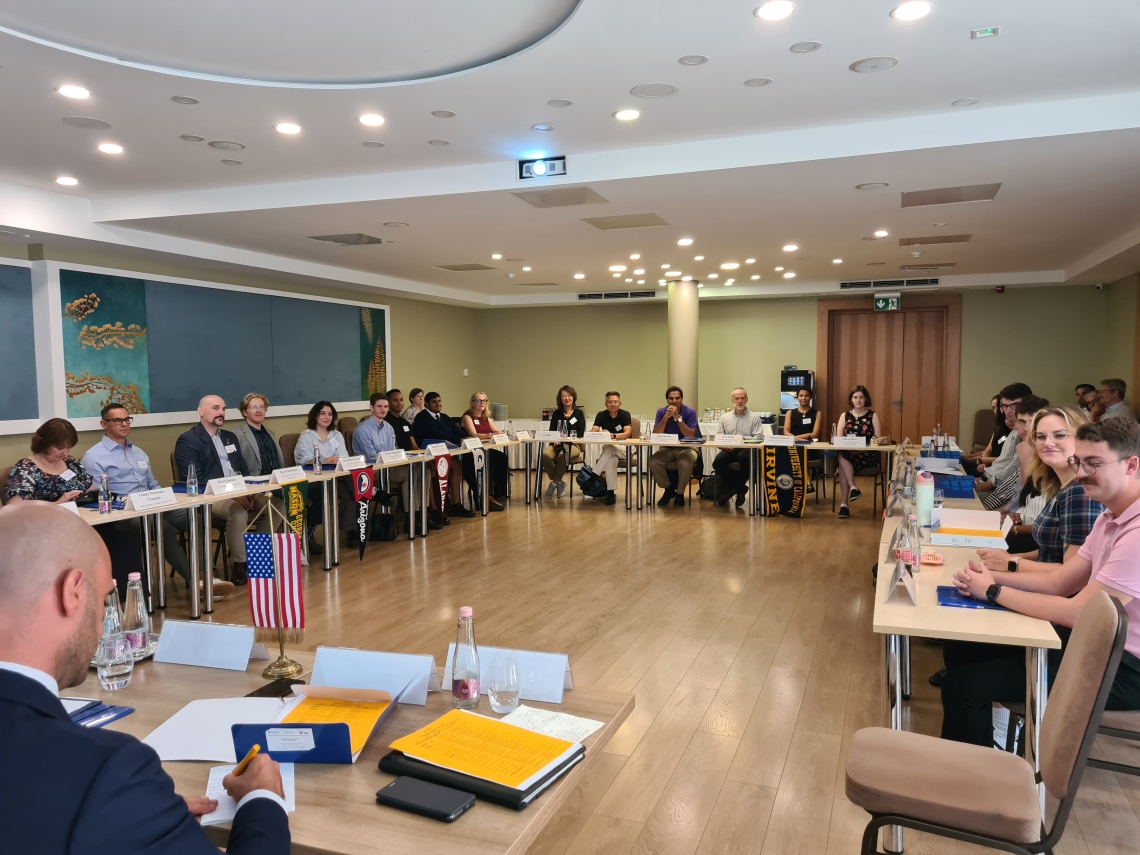 U.S. Fulbrighters during a session of orientation