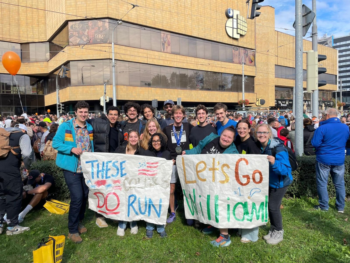 Grantees supporting a grantee who ran a marathon